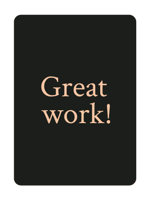 Great work card