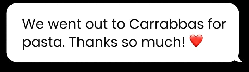 Thank you message