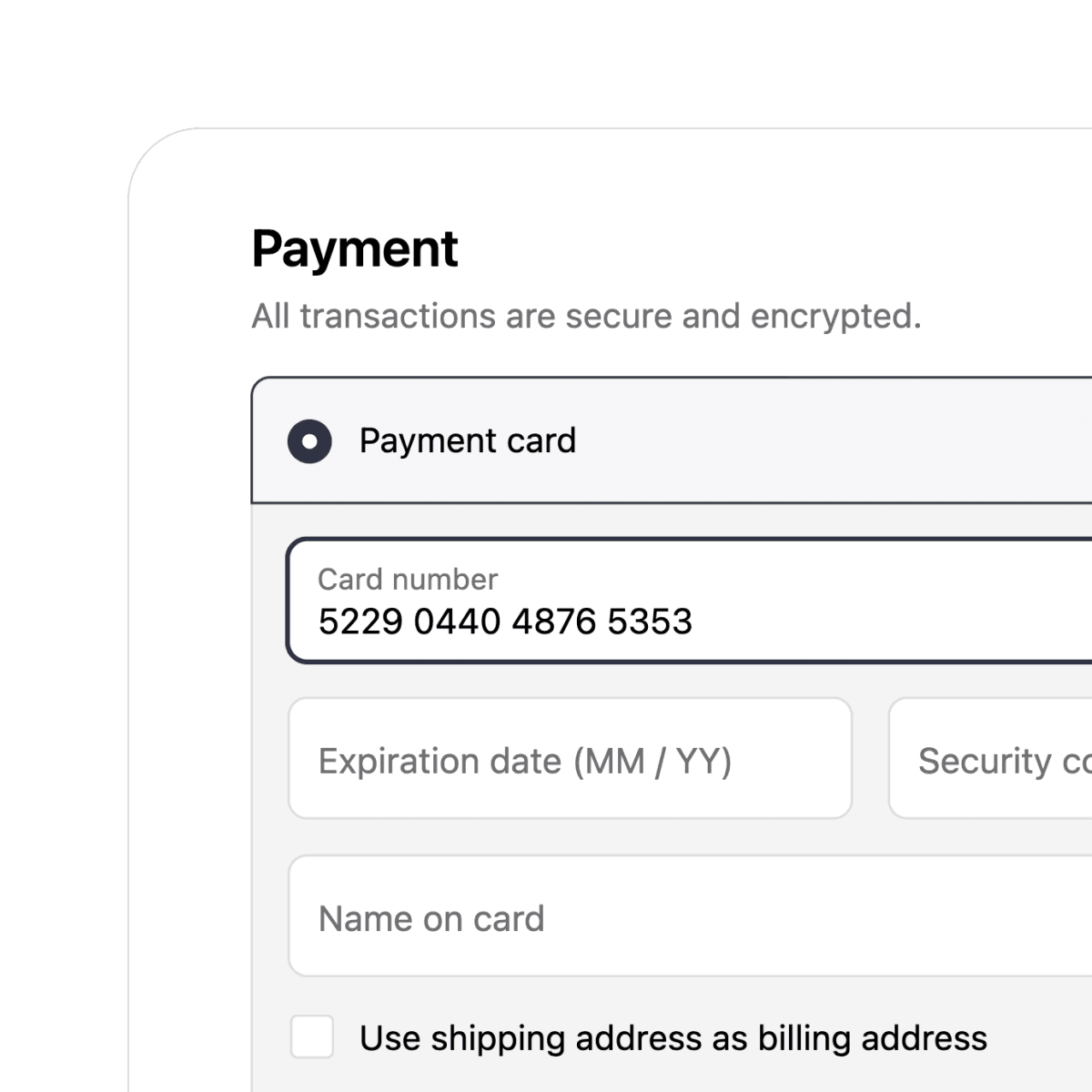 On Me cards being spent online by inputting the 16 digit PAN