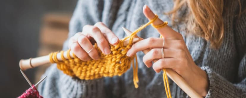 Person knitting