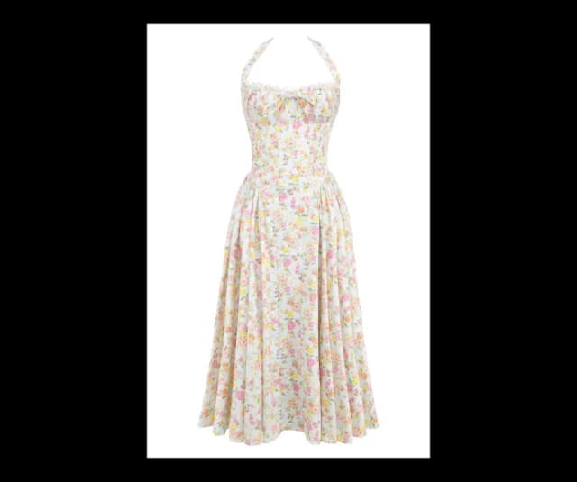 Picture of the product: Adabella Floral Pleated Halter Sundress