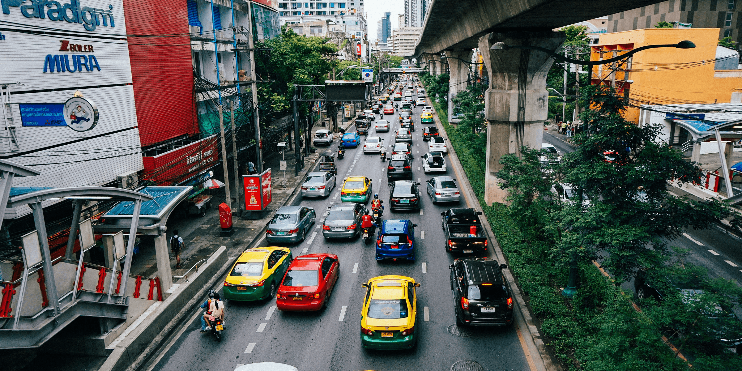road with assorted cars