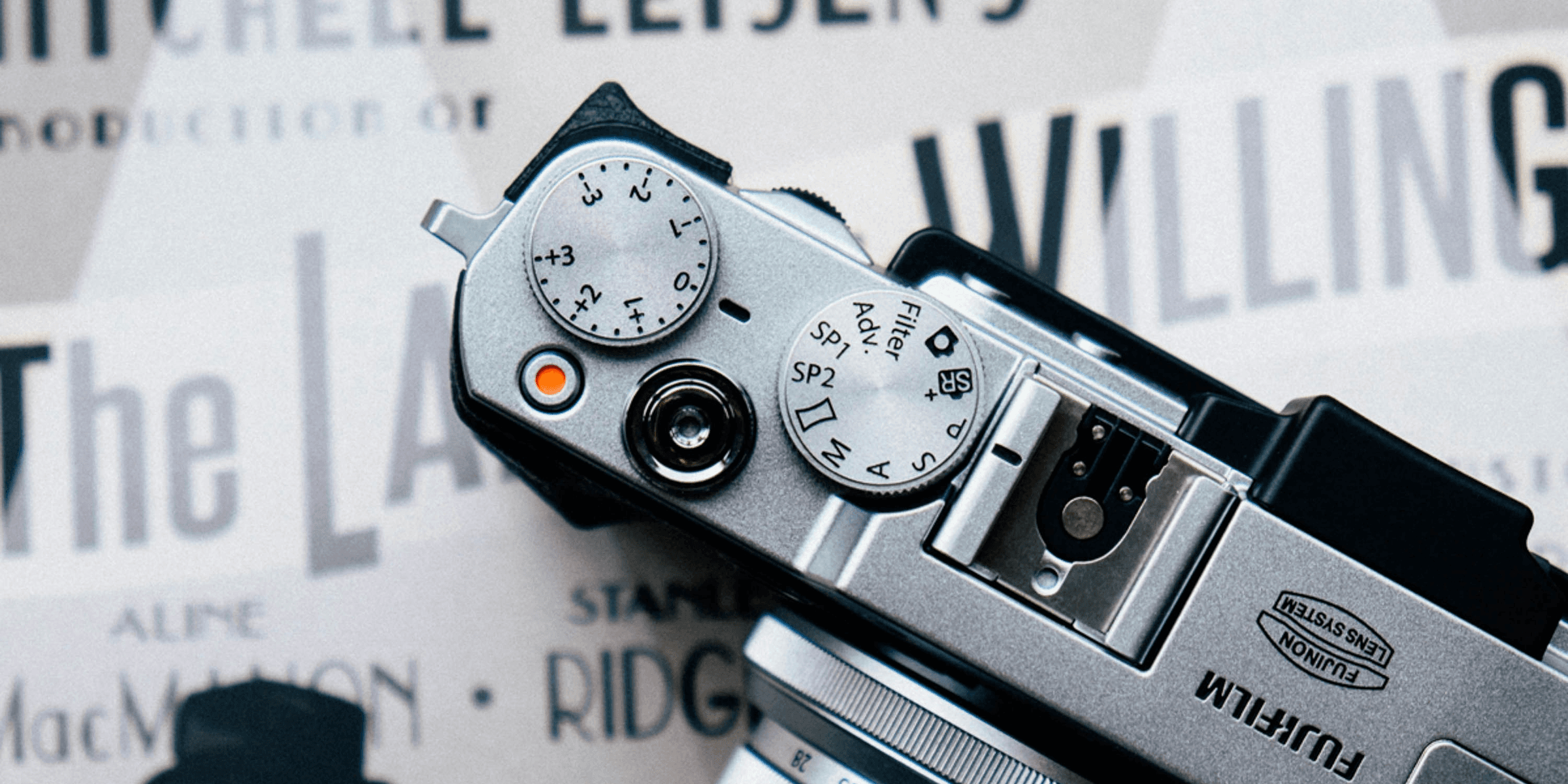 gray Fujifilm SLR camera.