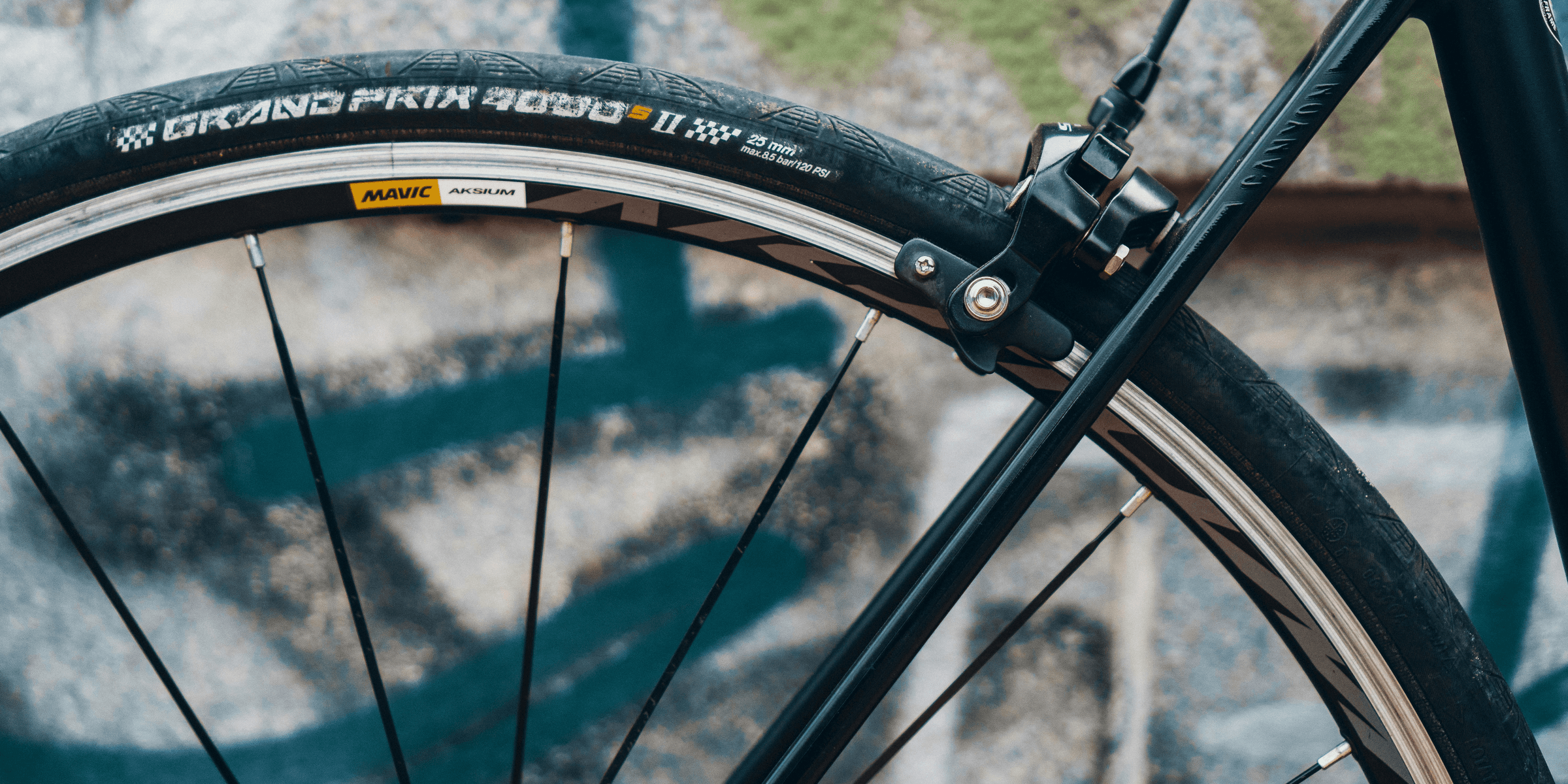 black bicycle wheel.