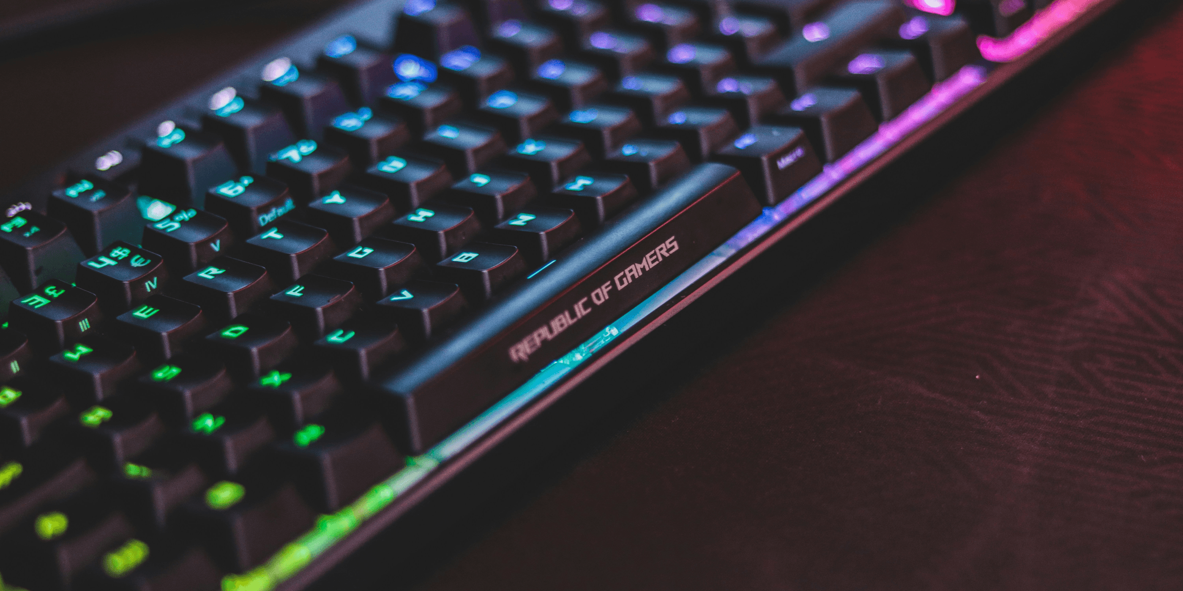 black computer mechanical keyboard with LED.