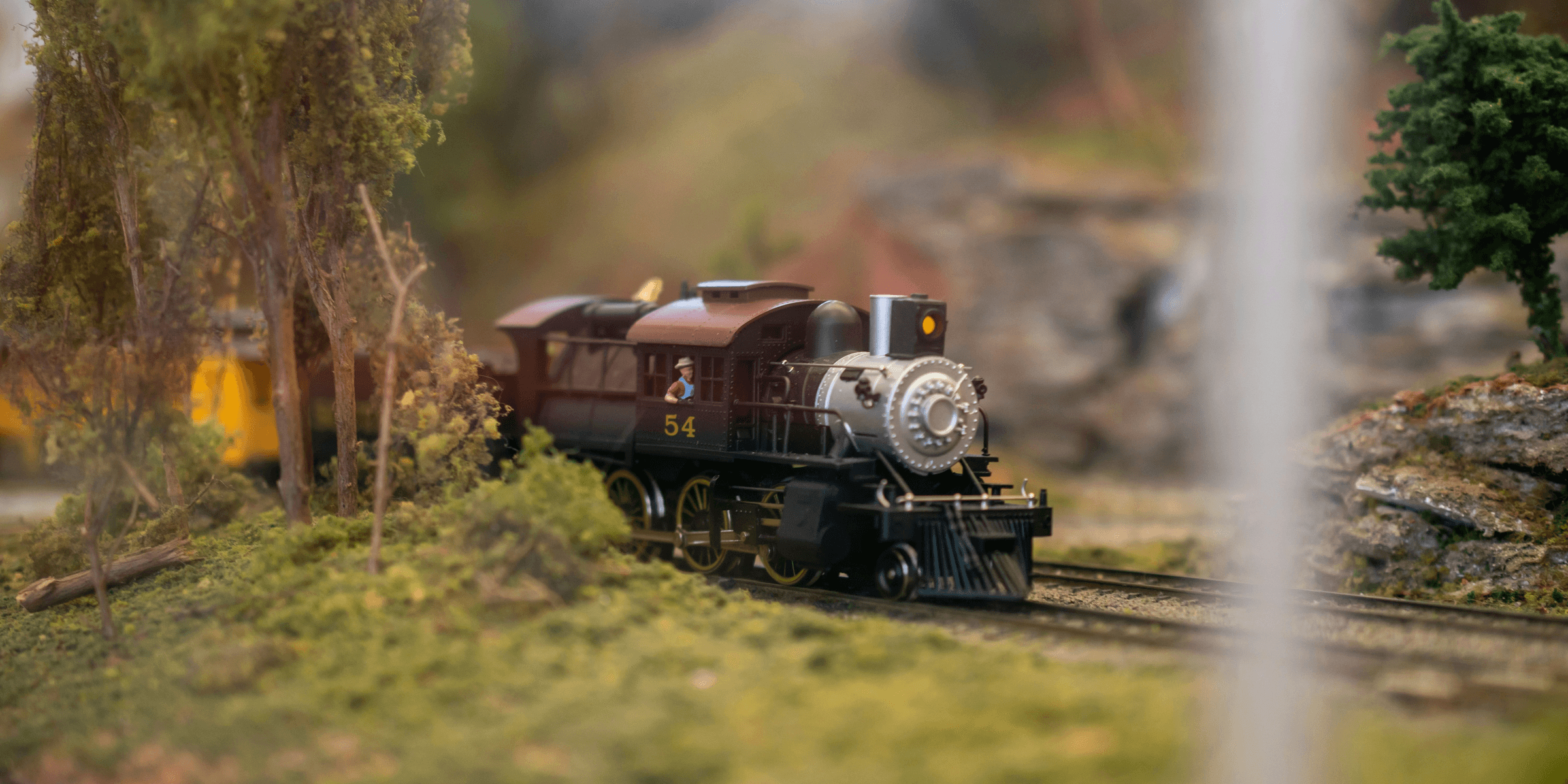 a train on a track.