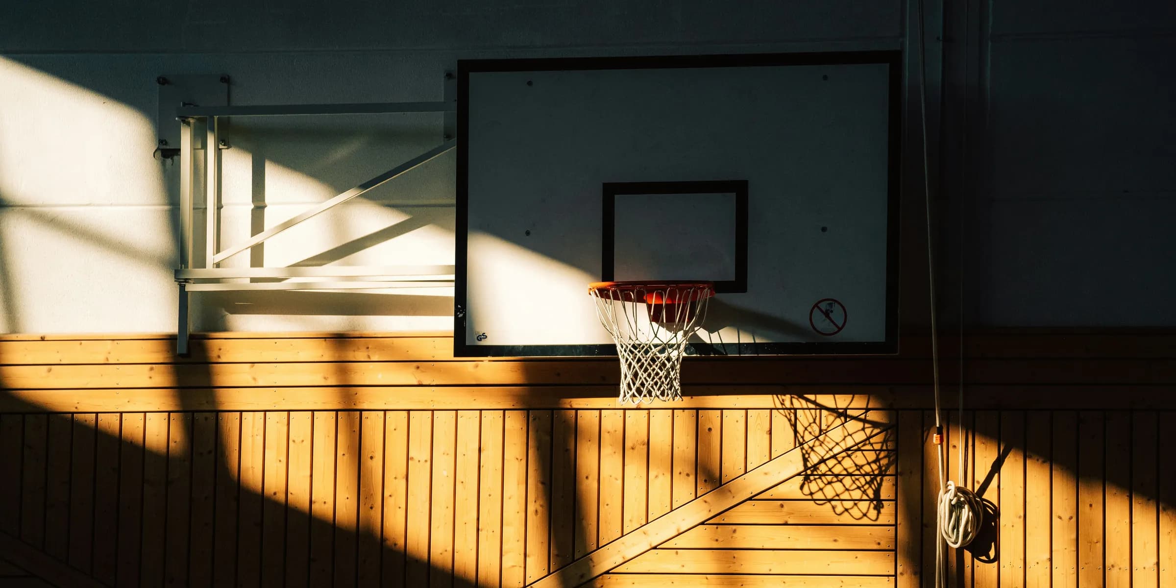 basketball hoop in a room