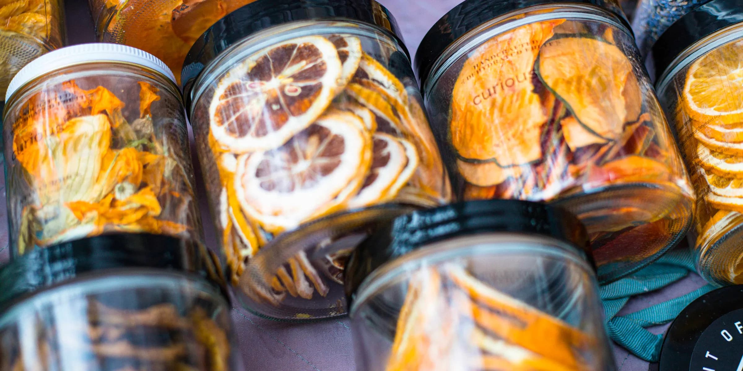 clear glass jar with brown and yellow food