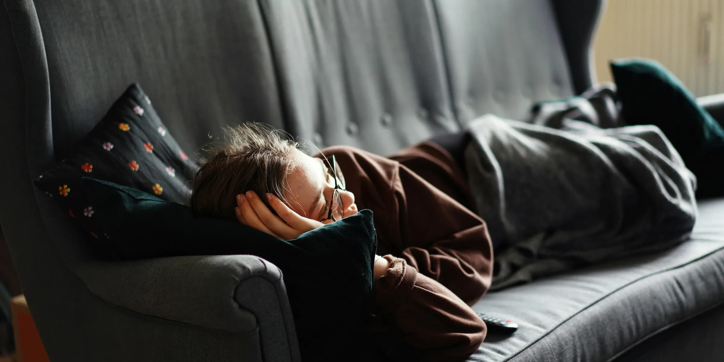 person laying on a couch