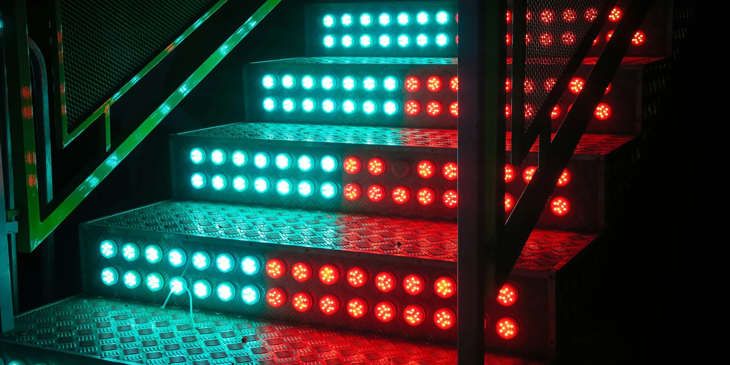 staircase with LED light