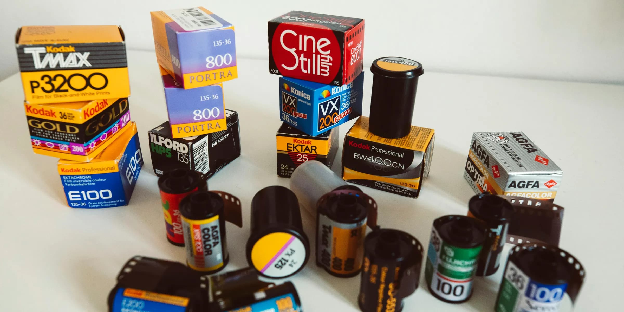 a bunch of different types of boxes and tape