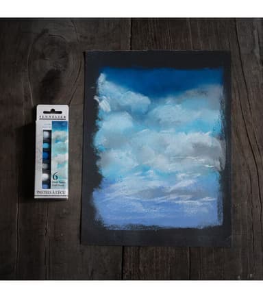 Sennelier Extra-Soft Half-Pastel 6-Stick Set, 1-1/4" x 1/2", Stormy Sky