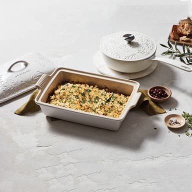 Le Creuset Olive Branch Heritage Stoneware Rectangular Covered Casserole