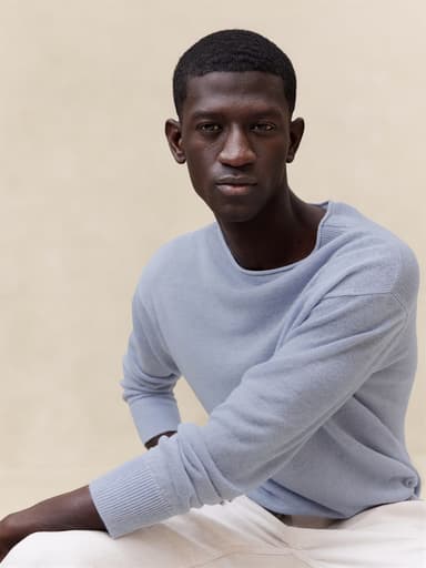 LINEN CREW-NECK SWEATER