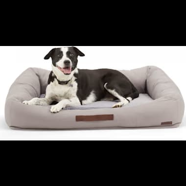 Reddy Canvas Cozy & Cool-Touch Dog Bed, 28" L X 28" W, Grey