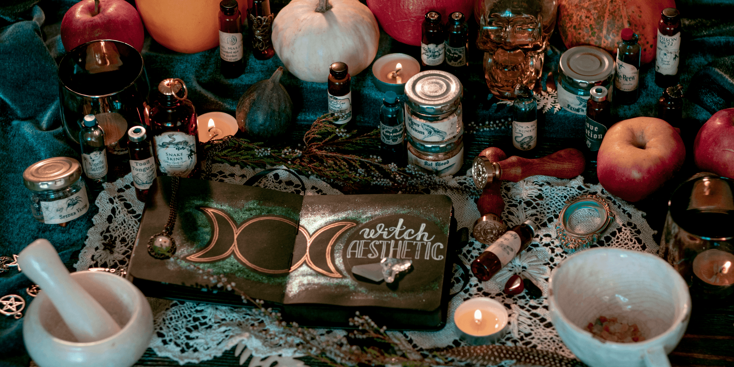 a table topped with lots of different types of items.