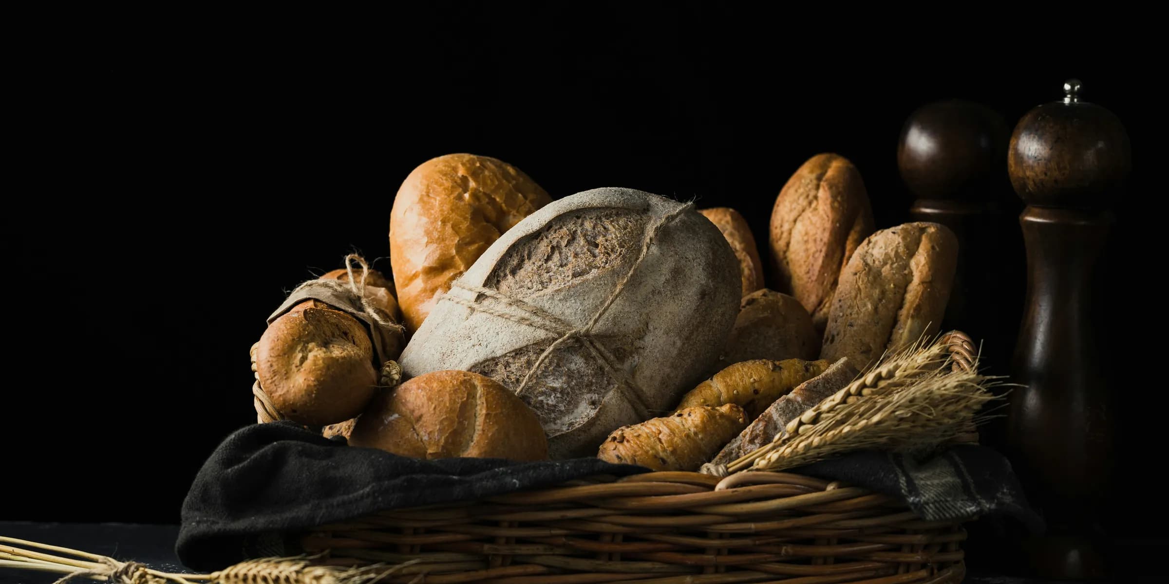 assorted breads in basket