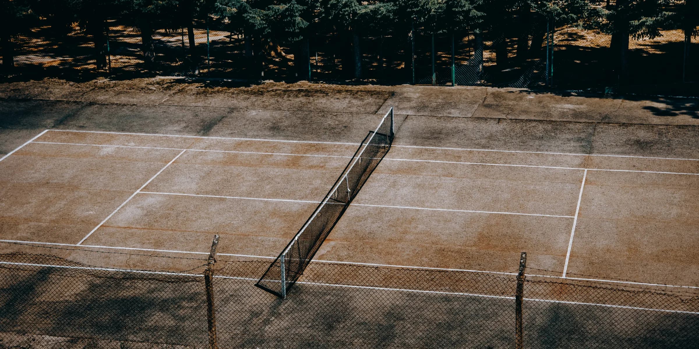 tennis court near trees