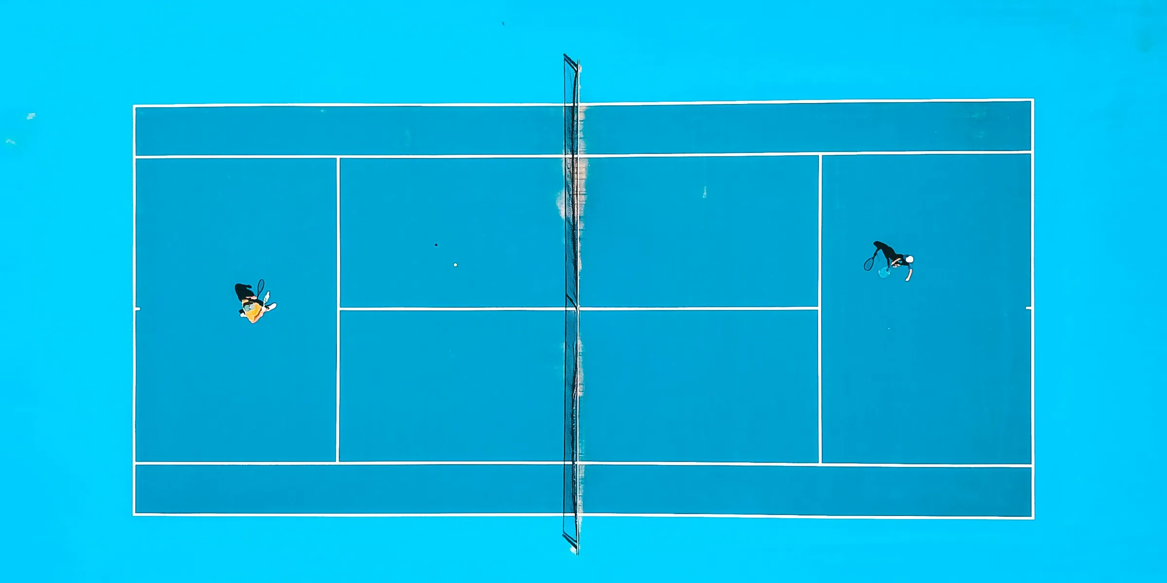 aerial photography of two person playing tennis
