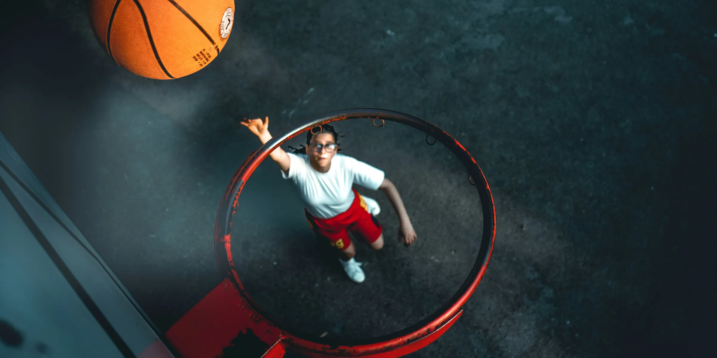 a man playing basketball