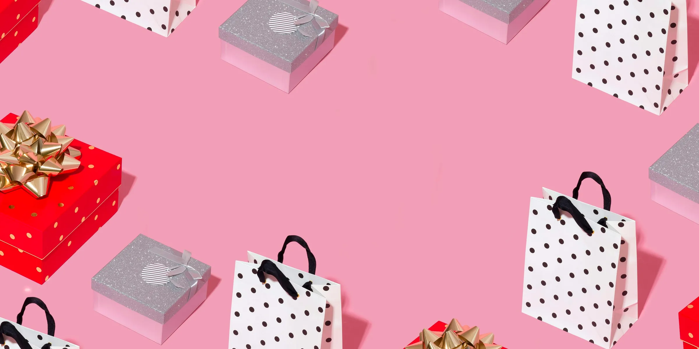 assorted-color gift boxes