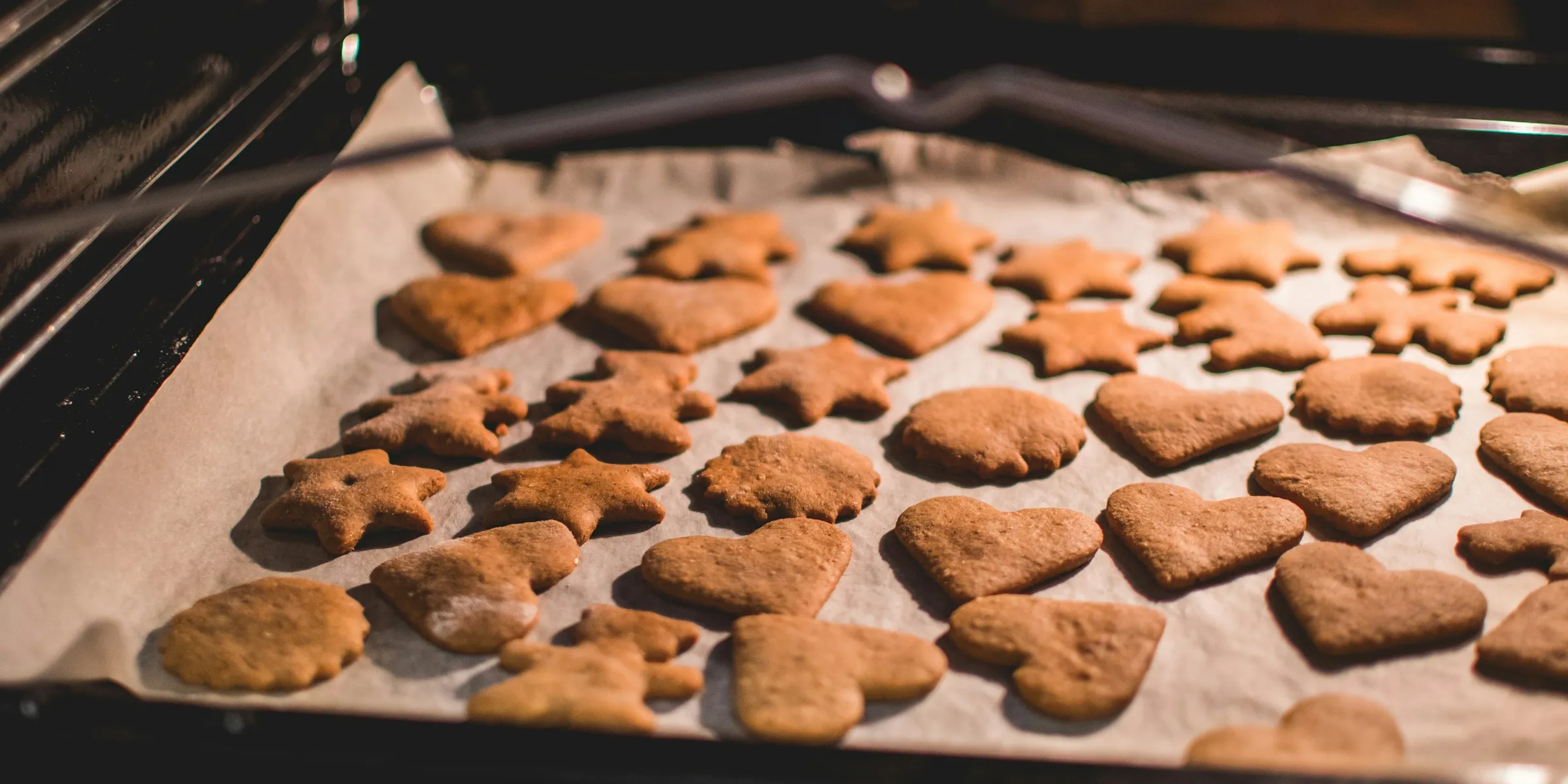 biscuits on black tray