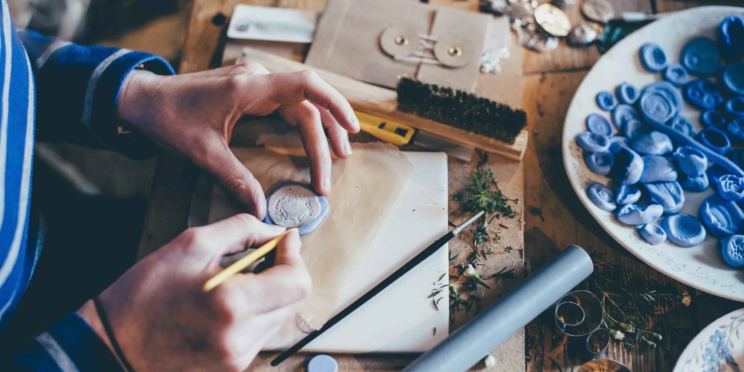 person doing handcrafts