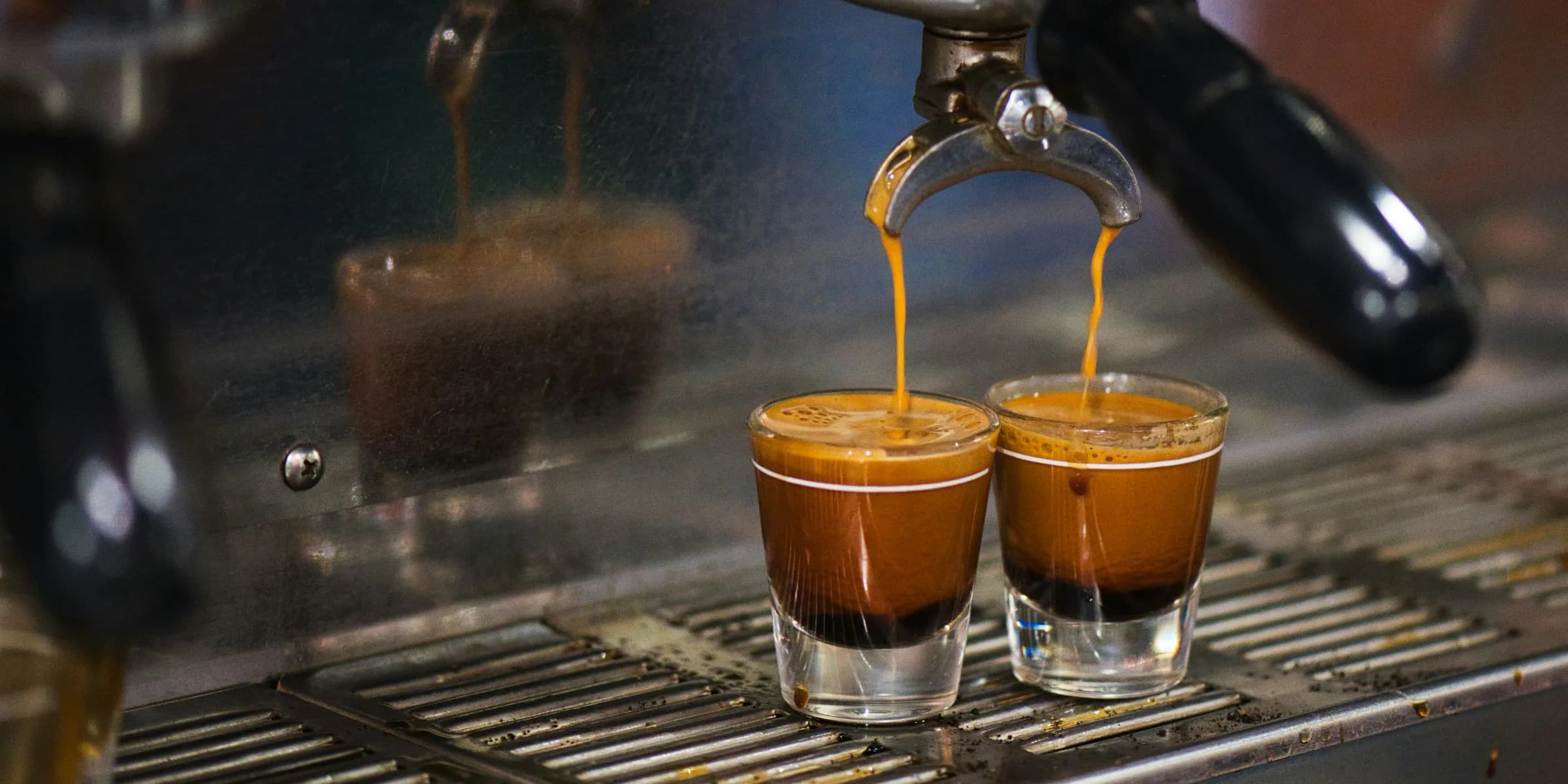 espresso cups on espresso maker