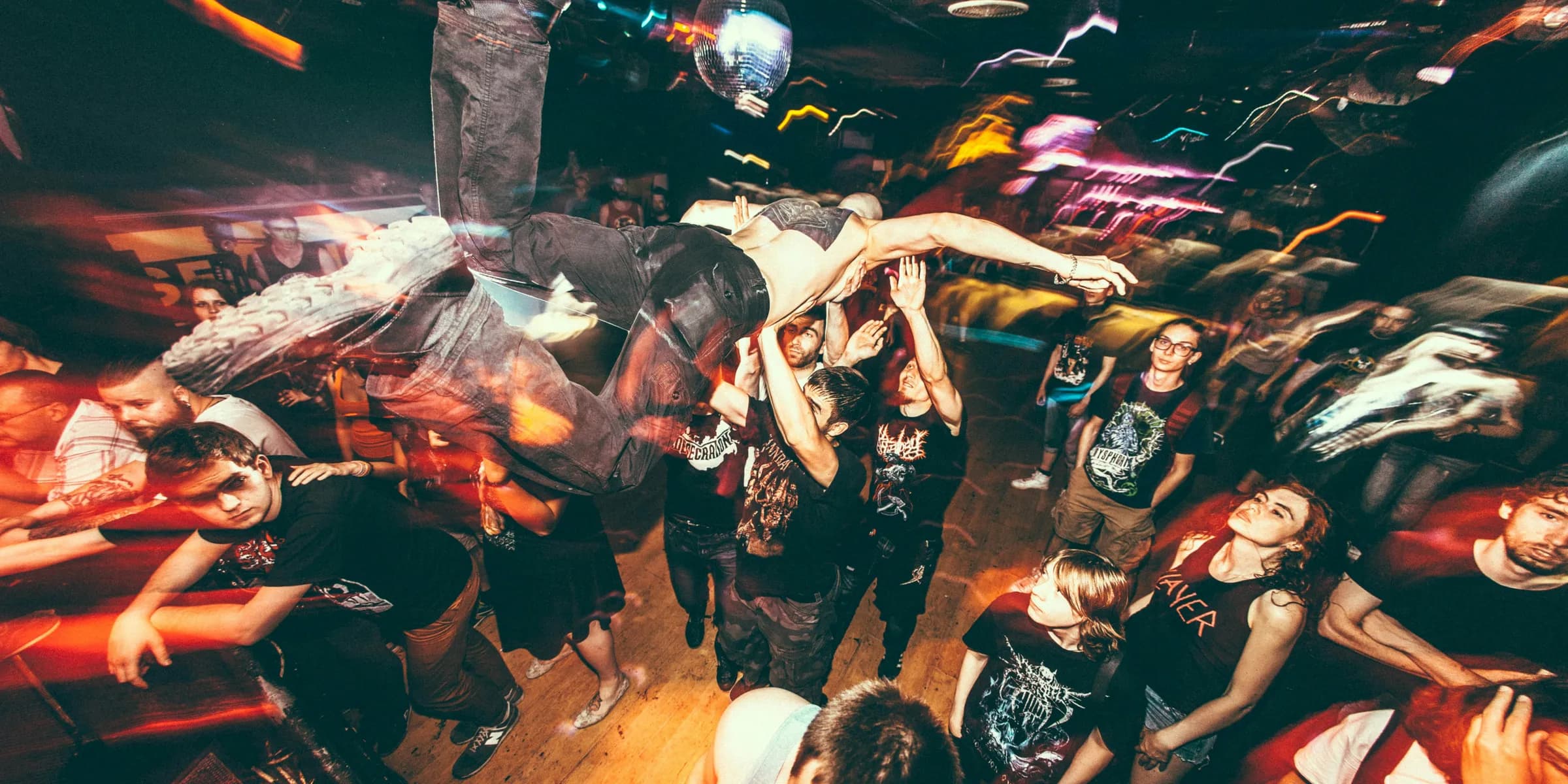 a group of people in a cave