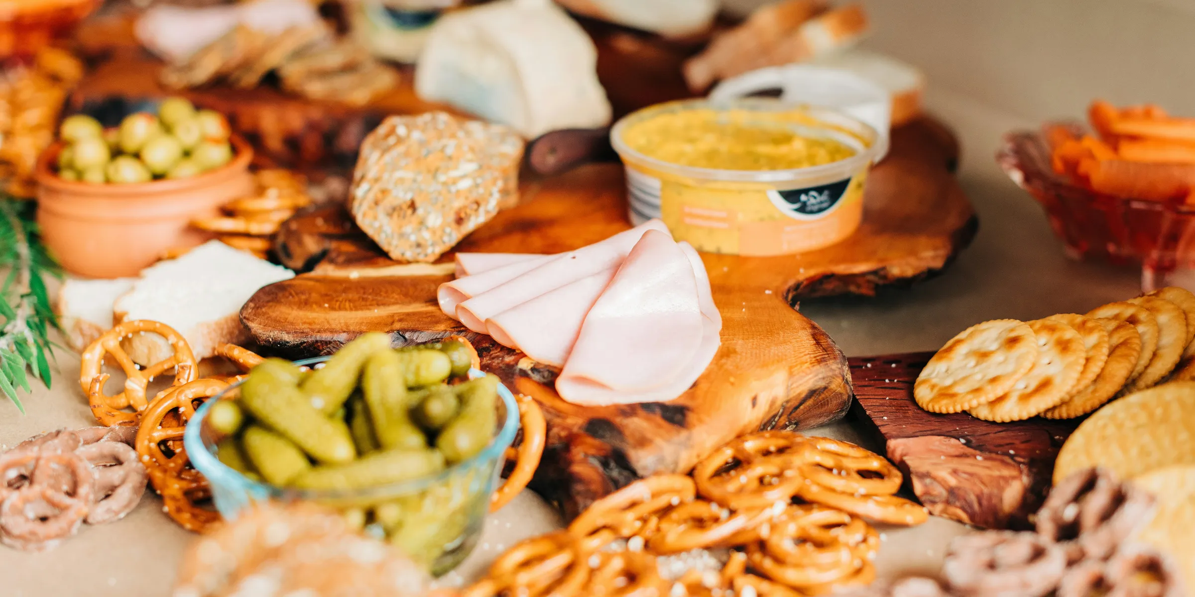 a table topped with lots of different types of food