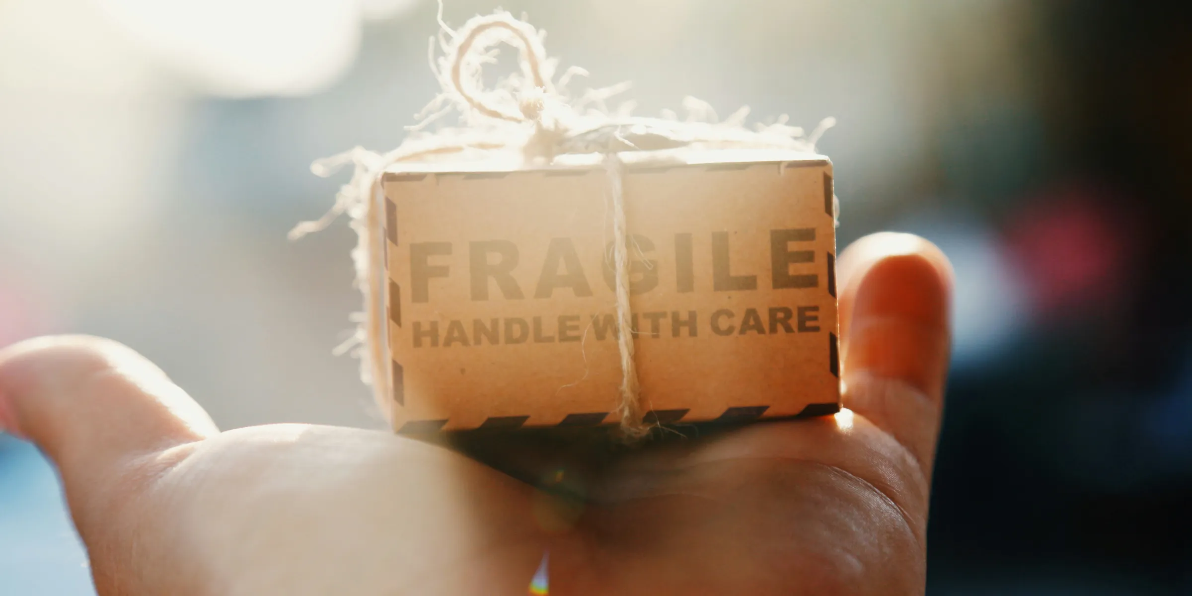 person holding Fragile box