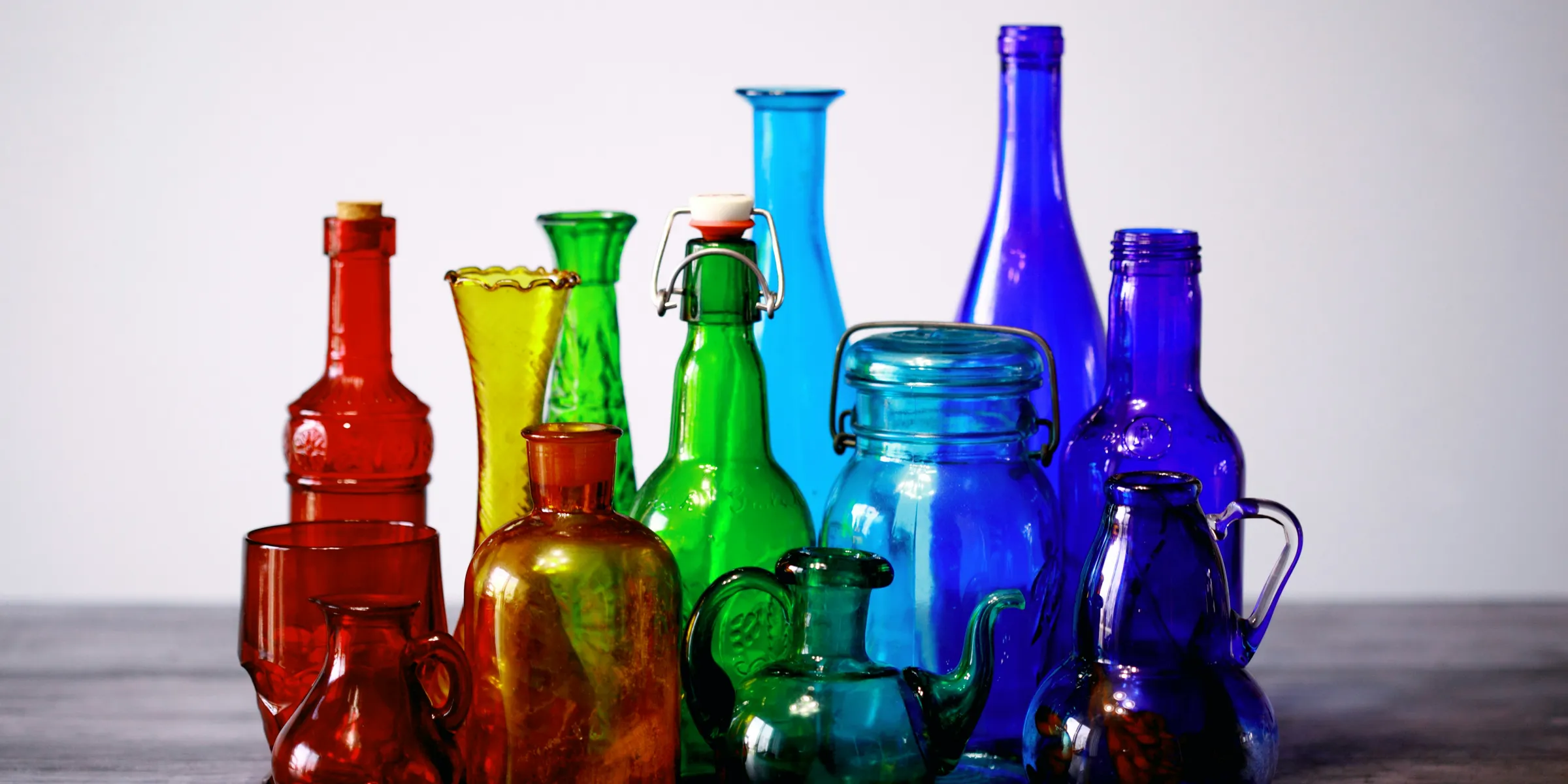 assorted glass bottles