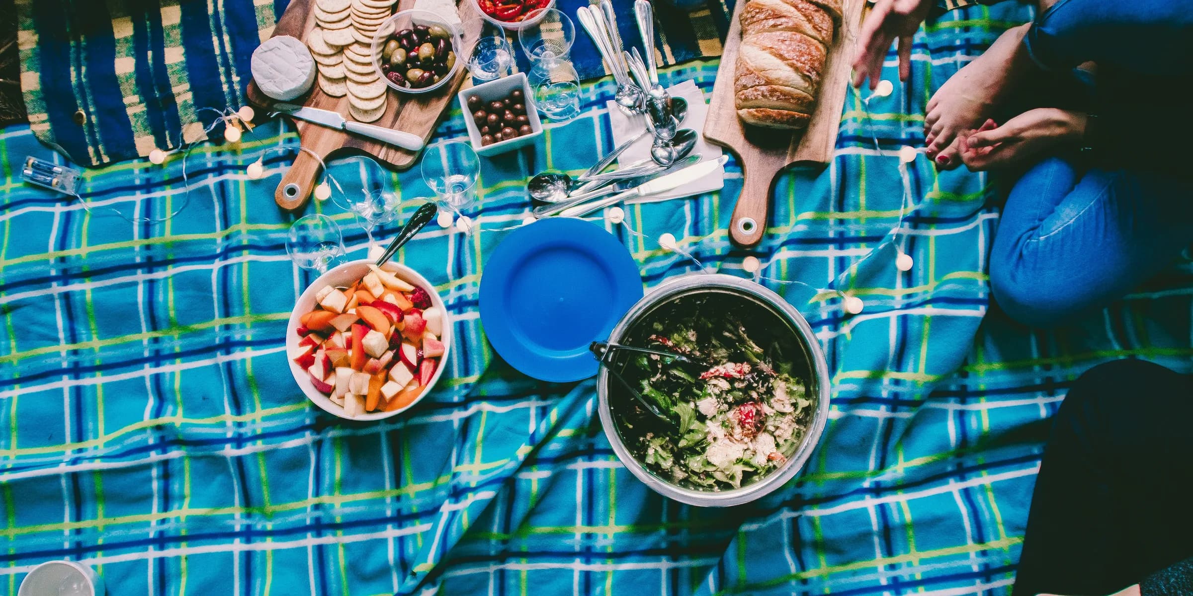 aerial photography of of foods and plate