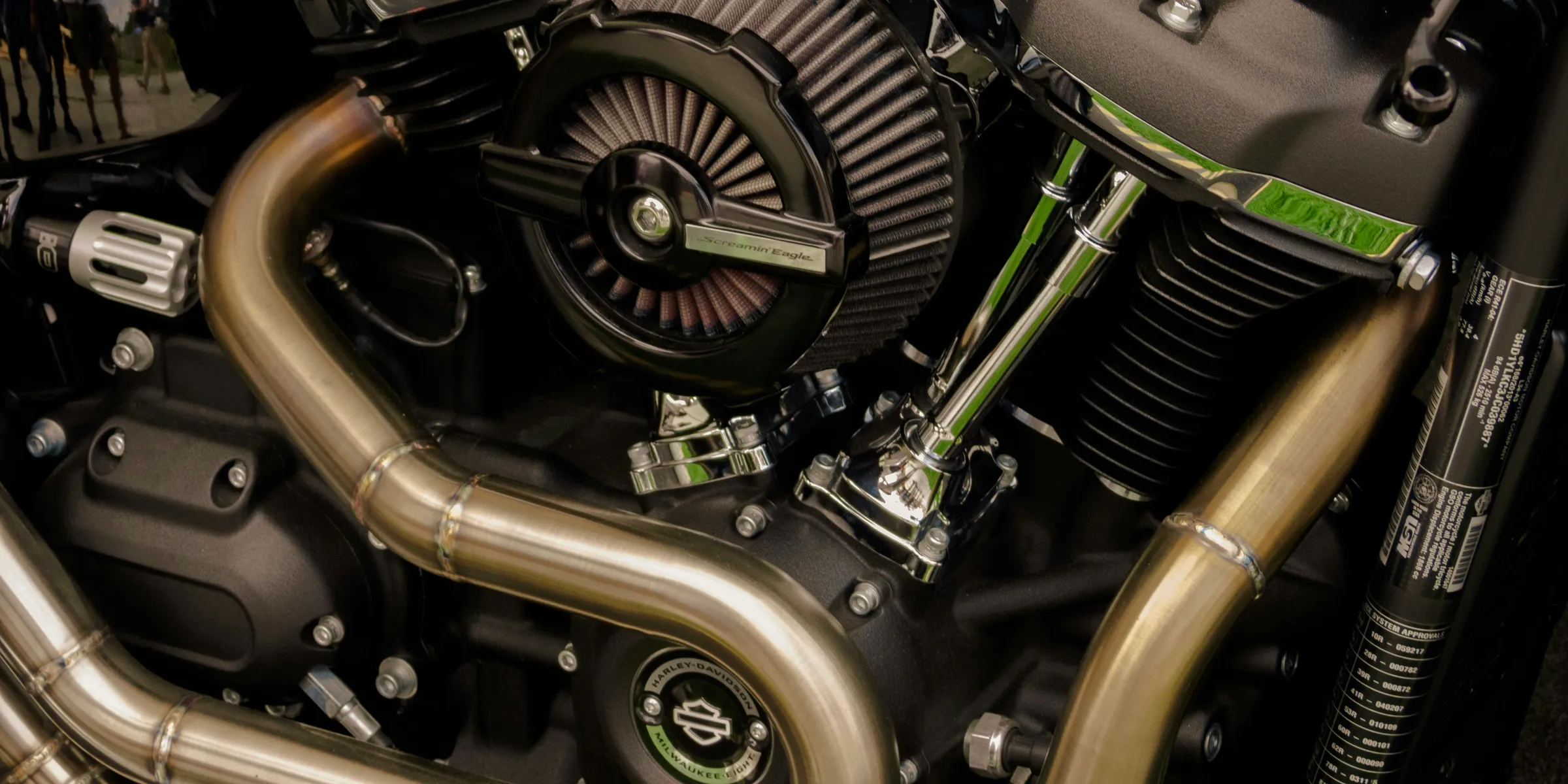 closeup photography of motorcycle engine