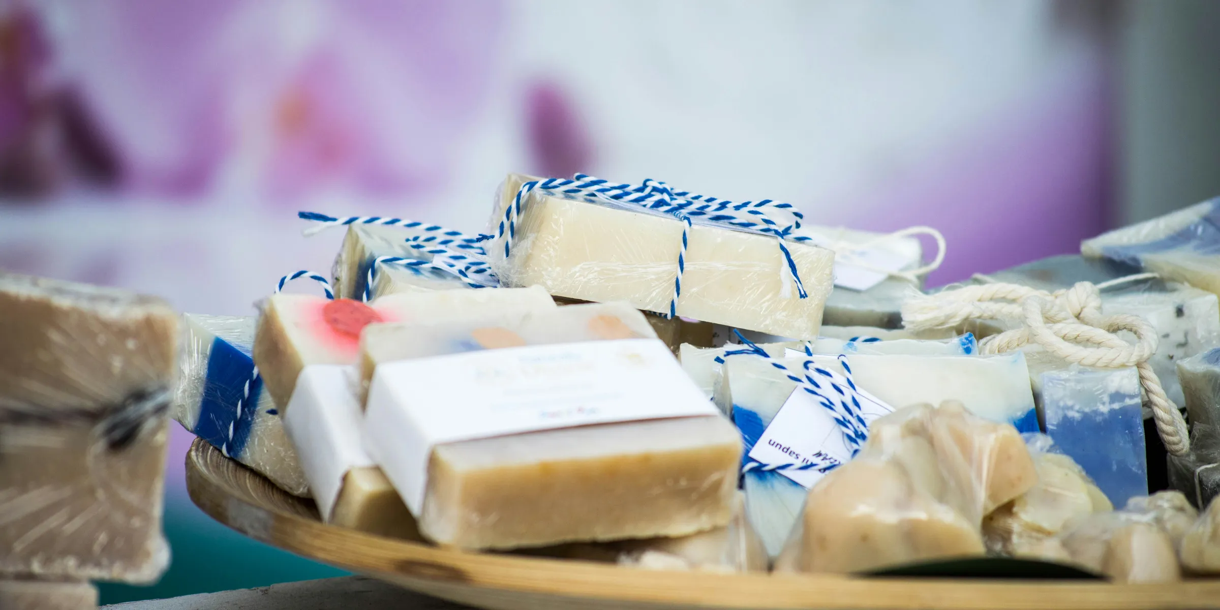 selective focus photography of soap party favors