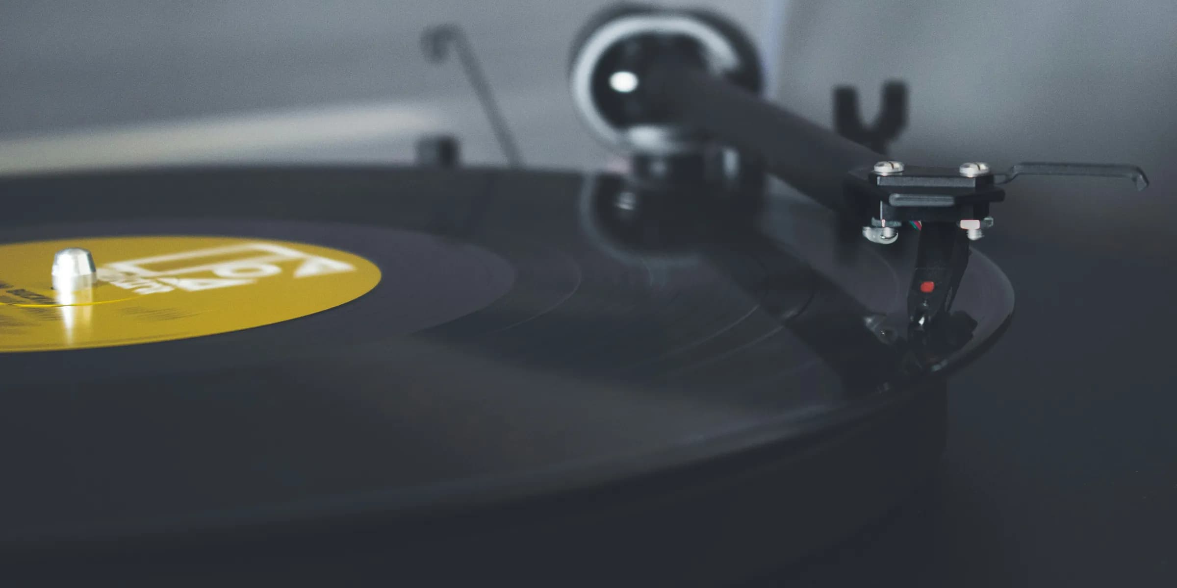 vinyl records on player