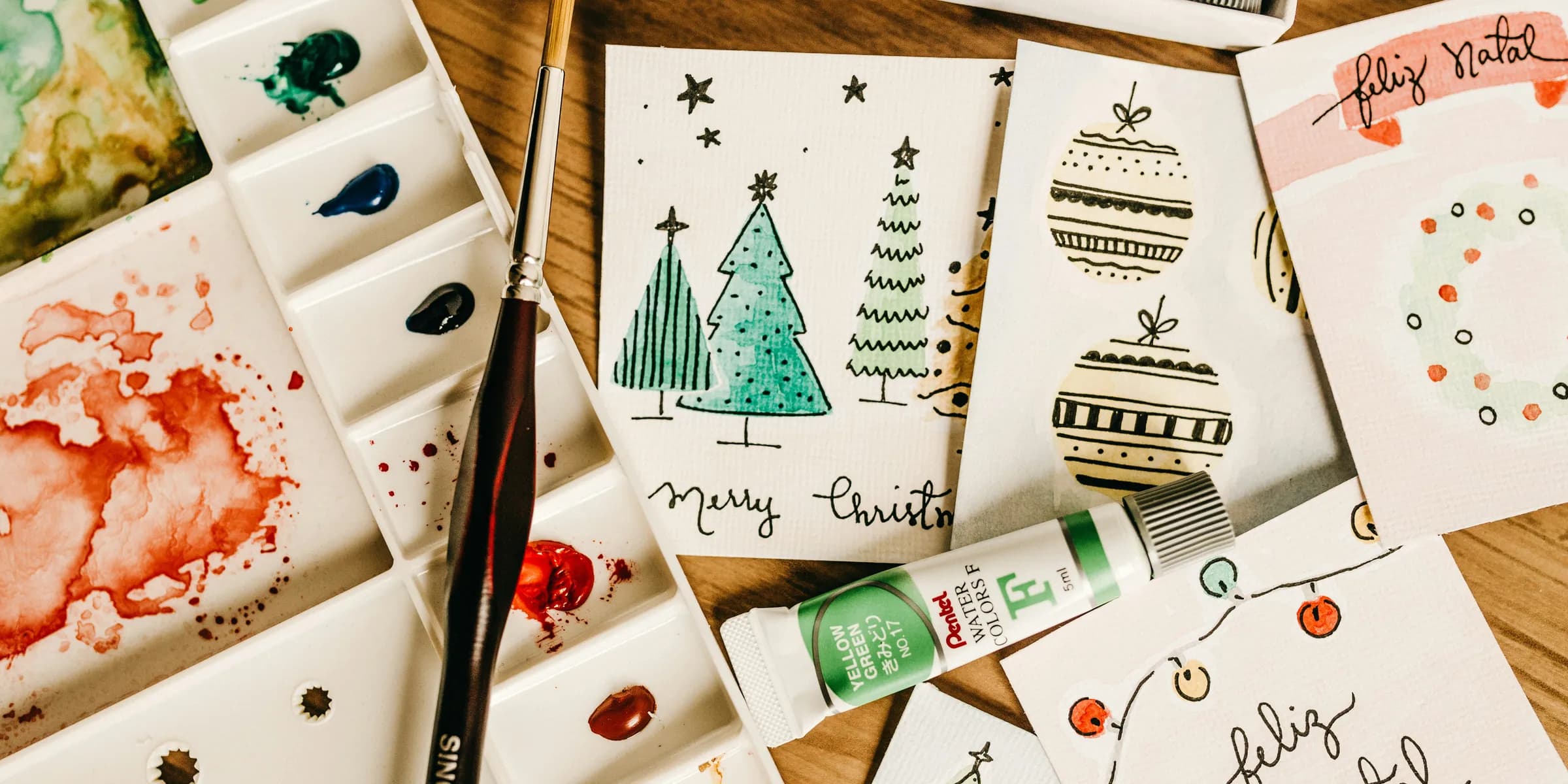 assorted-color oil pastel and cards