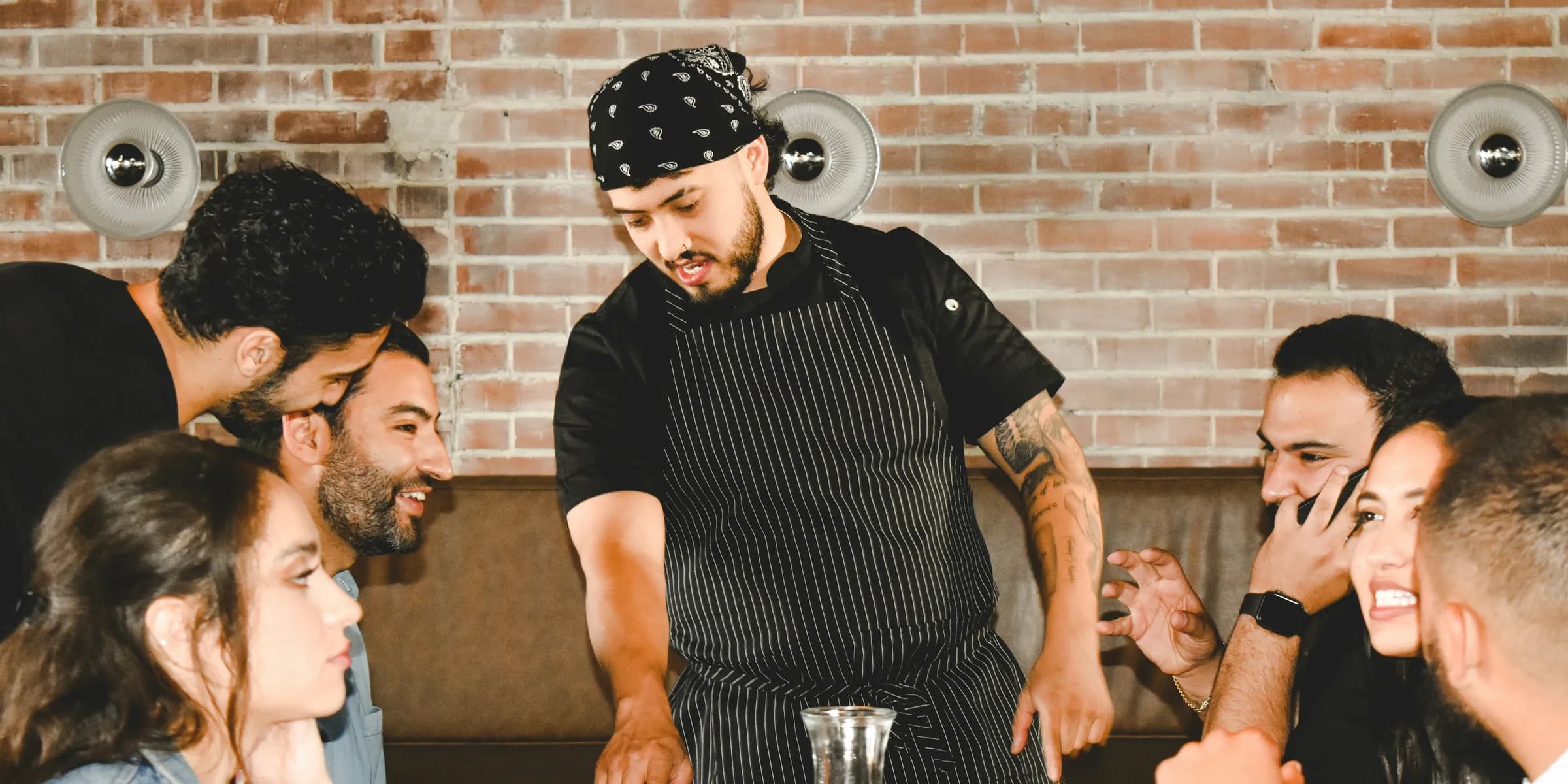 a person standing in a crowd