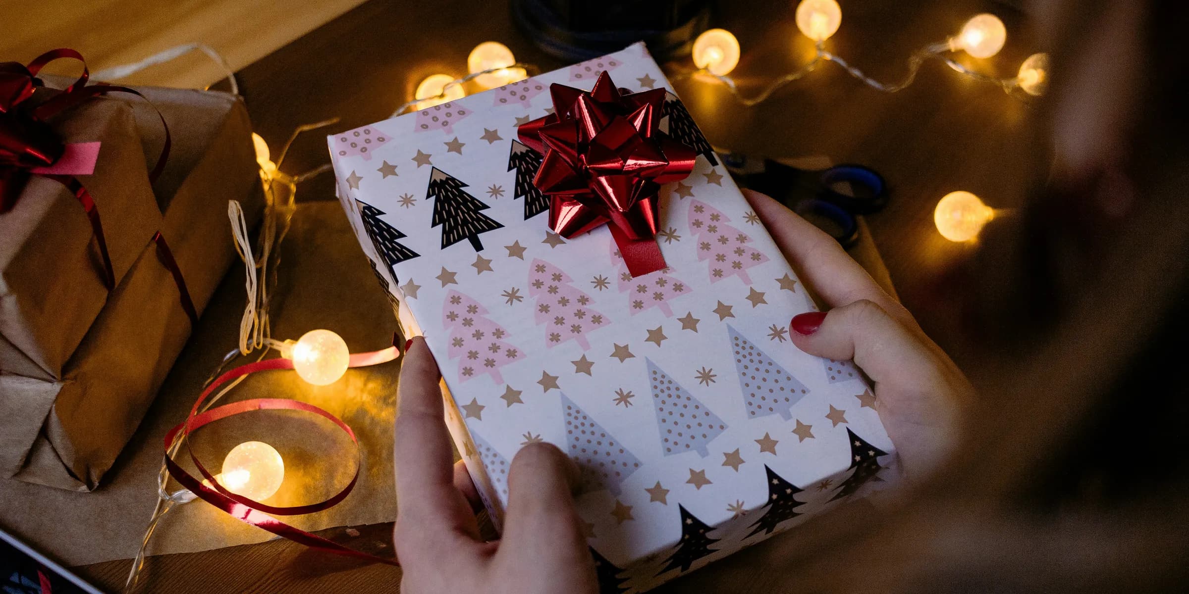 person holding gift box