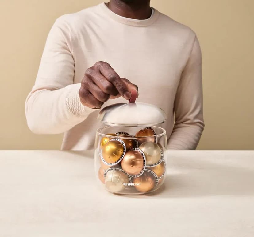 Coffee imagery featuring Lume Mia Capsule Dispenser