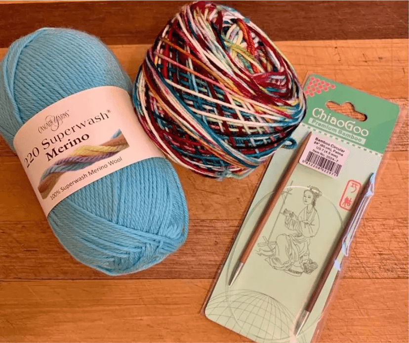 Image of an excited Knitting On Me gift card recipient. Their thank you note is below.