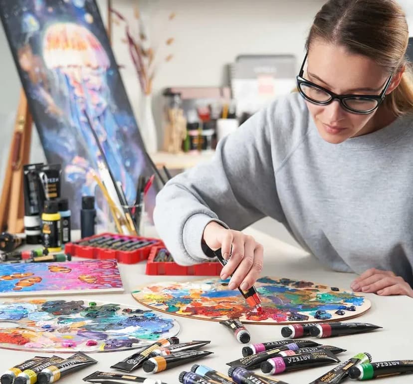 Painting imagery featuring Set of 60 Acrylic Paint Tubes