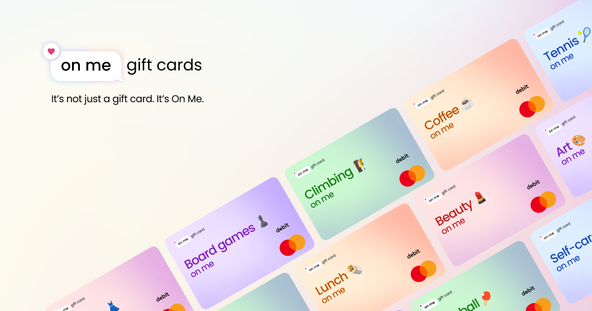 On Me - Gift cards for hobbies and interests