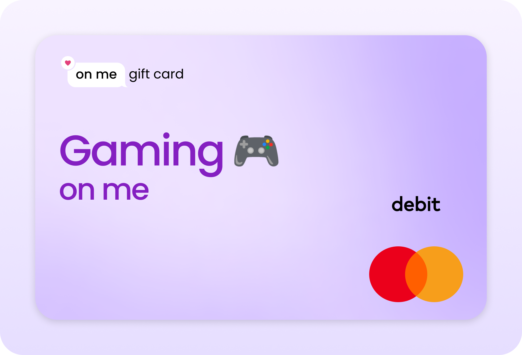 Gaming on me gift card
